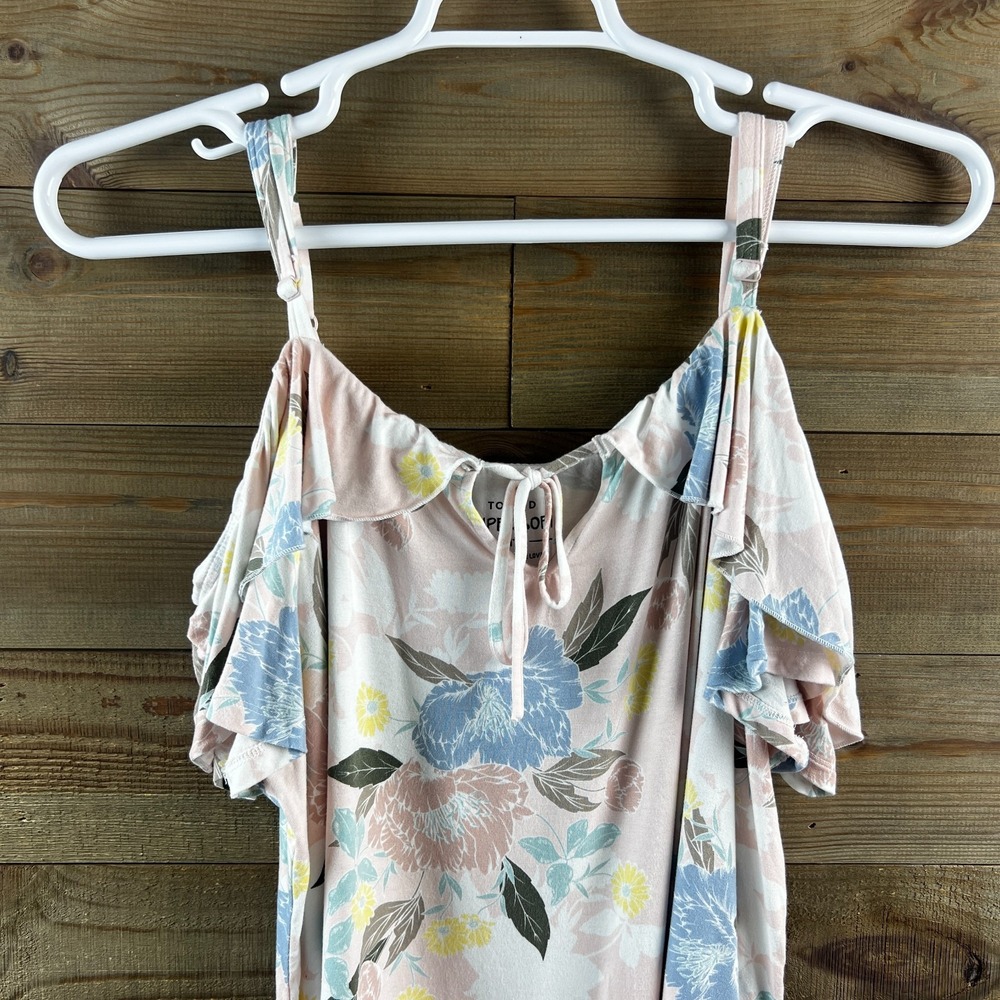 Torrid Super Soft Top Womens Shirt Cold Shoulder Ruffle Floral Dainty Size 2X - Picture 2 of 6